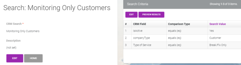 Build CRM searches for rules that dynamically adjust
