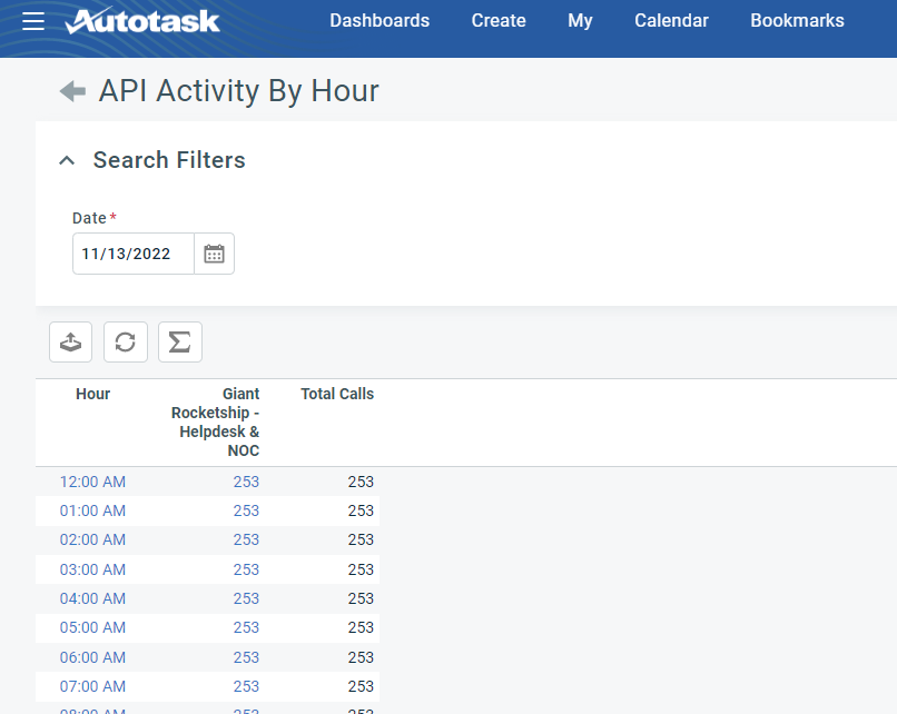 How to track Rocketships Autotask API Activity Giant Rocketship | Autotask