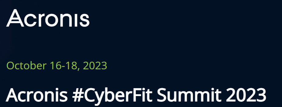 Acronis #CyberFit Summit 2023