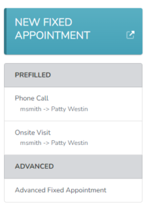 A Prefilled Fixed Appointment Window